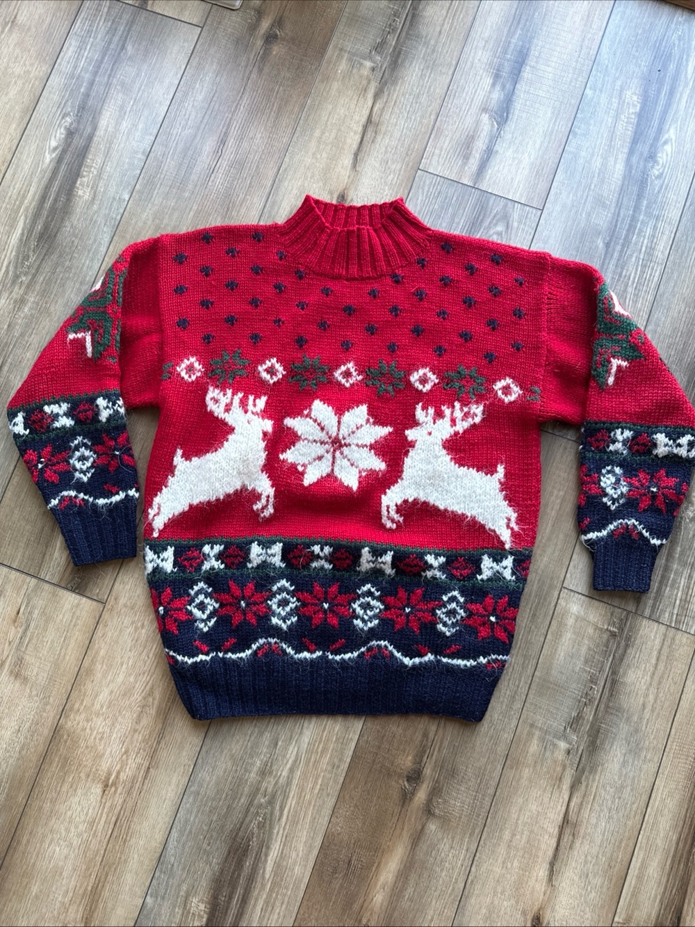Red Fair Isle Reindeer Sweater - studio size medium